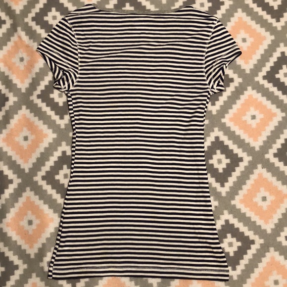 Old Navy Womens Navy Blue&White Striped “Perfect Henley” Short Sleeve Top Size S - Picture 10 of 12